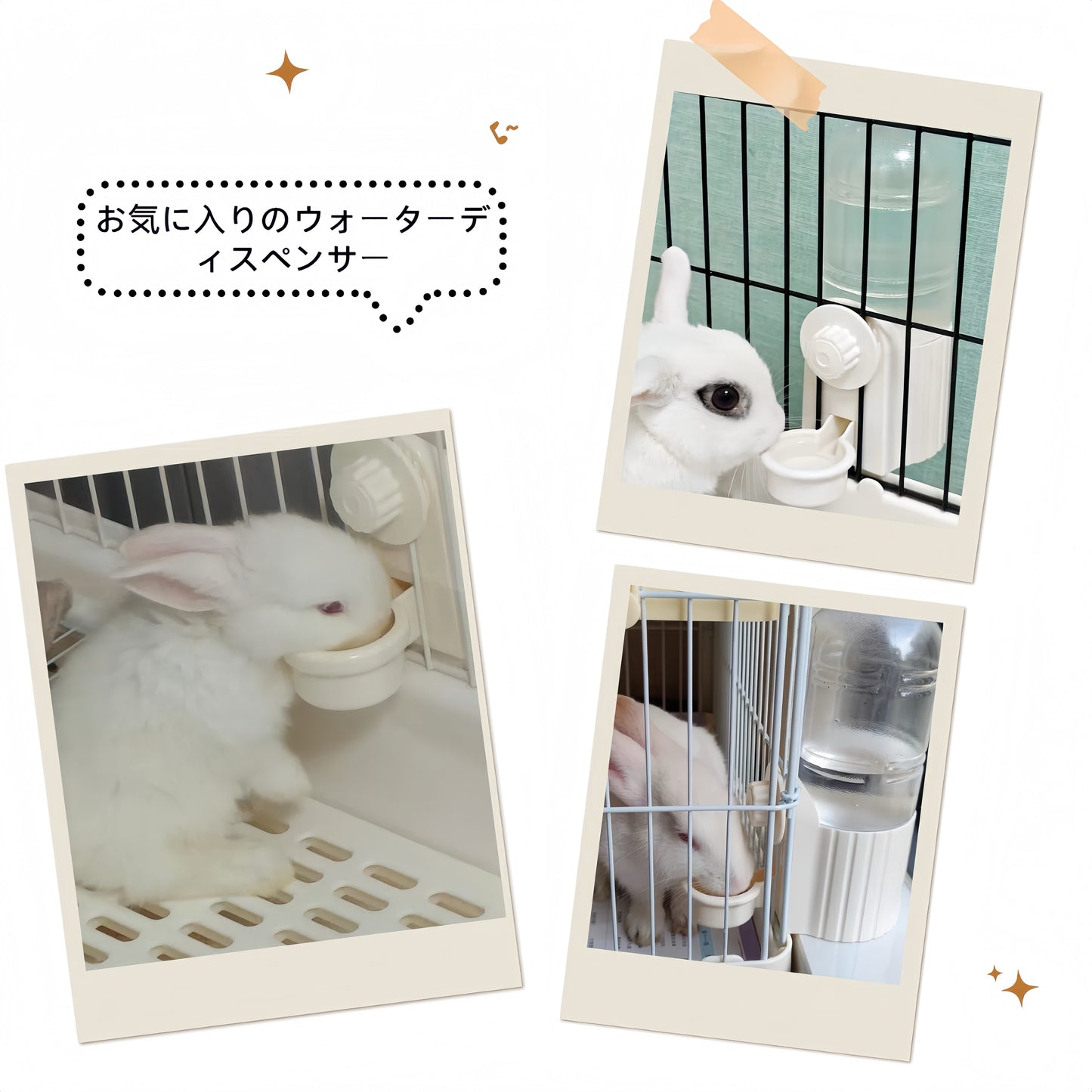 HandyMite ウサギ 給水器 700ml大容量 うさぎ 水飲みボトル 自動给水 ケージ取り付け可能 うさぎ 水 簡単お手入れ うさぎ 水飲み