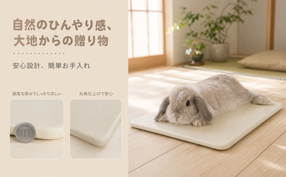 うさぎ用ひんやりプレート｜陶器製・自然冷却タイプ