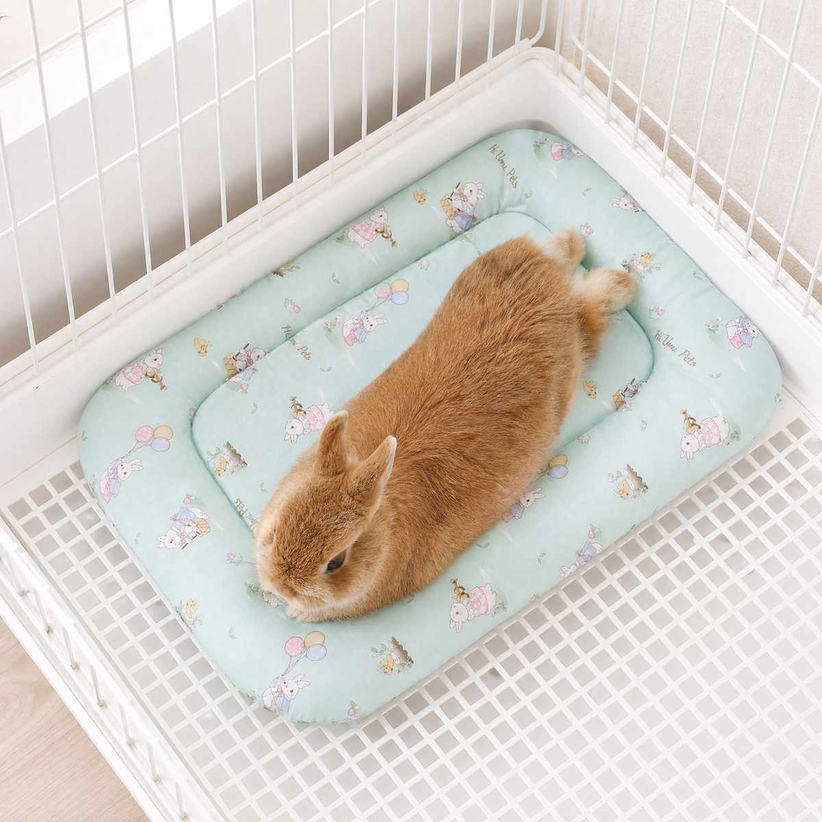 うさぎ用ひんやりマット 接触冷感のベッド型 M・L