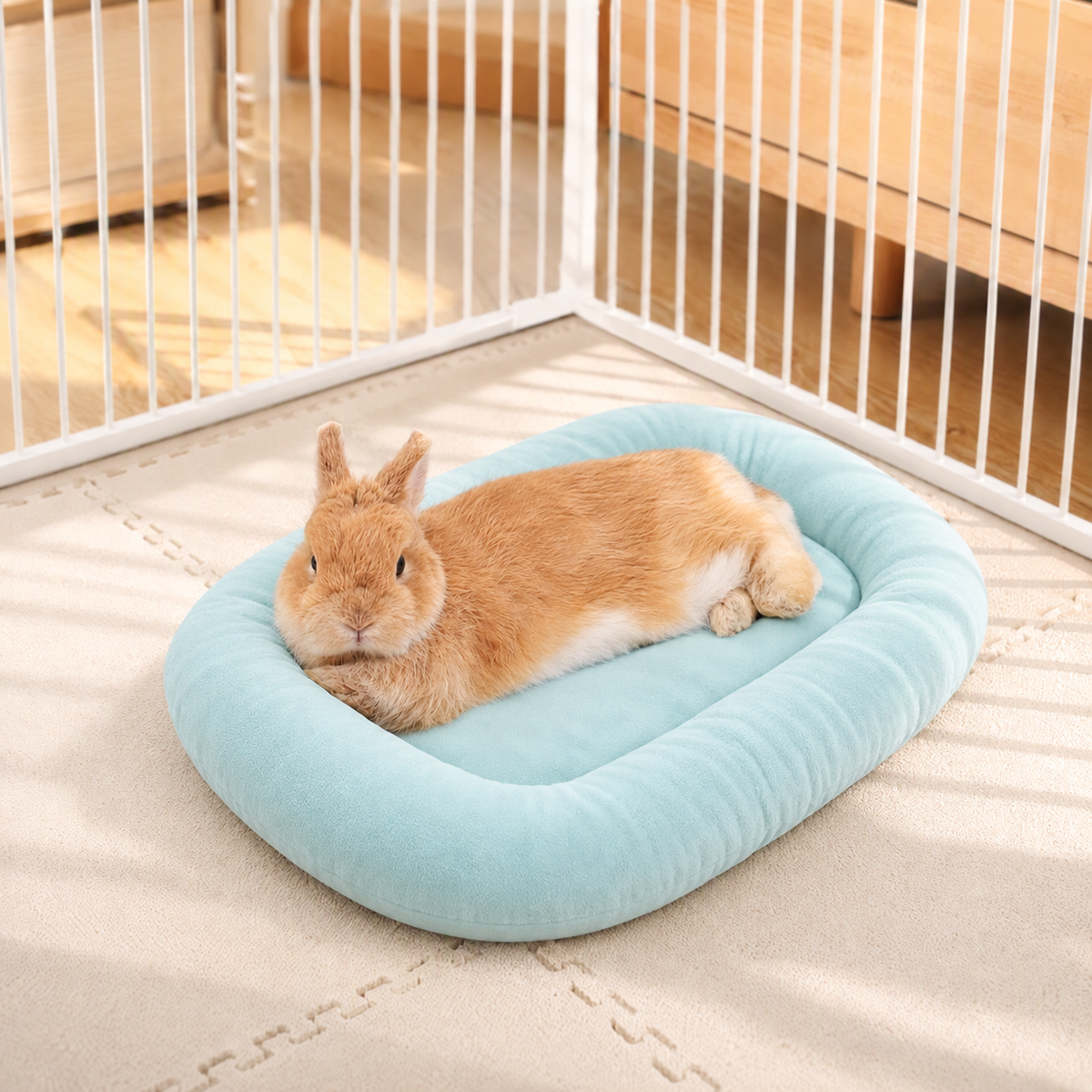 うさぎ用クッションベッド Mサイズ ミントブルー 商品画像4